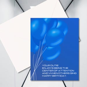 Abbruch Geburtstagskarte | Outie Geburtstagskarte | Ablösung Blaue Luftballons