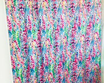 Items Similar To White Ruffle Ribbon Shower Curtain Lilly Pulitzer
