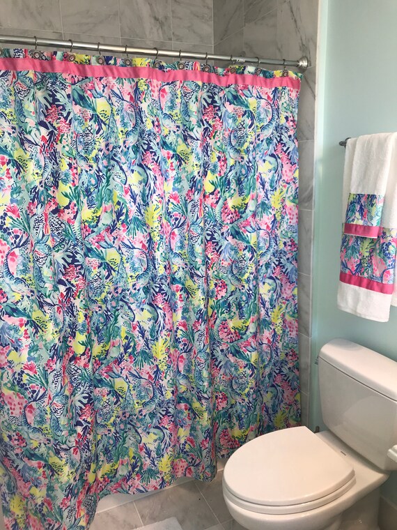 Lilly Pulitzer Mermaid Cove Bath Towel Shower Curtain Set