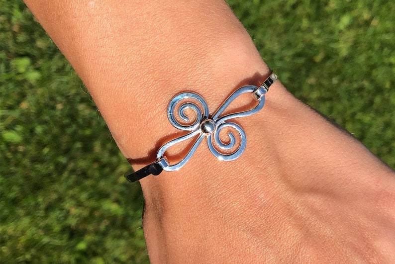 Double Vertigo Bracelet Sterling Silver Wire Design Clasp Etsy