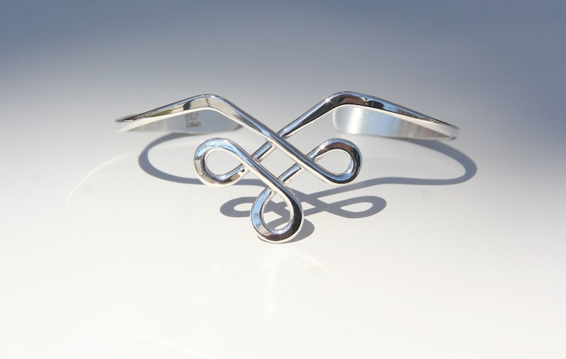Sterling Celtic Cuff ~ Silver Celtic Lace Design Cuff Bracelet ~ Dainty Elegant Thin Wire Modern Unique