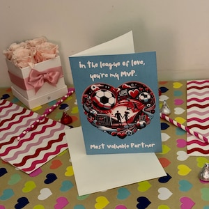 League MVP Soccer Valentine, Tarjeta de fútbol, Regalo de San Valentín de fútbol, Tarjeta de San Valentín para esposa, Tarjeta divertida de San Valentín, Encanto romántico