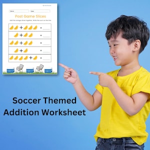 Post Game Slices Addition Worksheet, Math Worksheet, Kindergarten Worksheets, Numbers Worksheet, Math Printable, Kids Activities Printable
