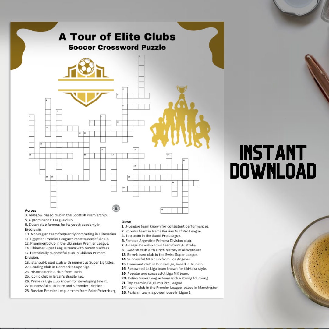 Elite Soccer Clubs Crossword Puzzle, Crossword Printable, Bachelor