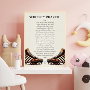 Youth Soccer Serenity Prayer Wall Art, Kid Bedroom Ideas, Soccer Decor, Soccer Teen, Soccer Birthday Gift, Soccer Poster, Soccer Motivation
