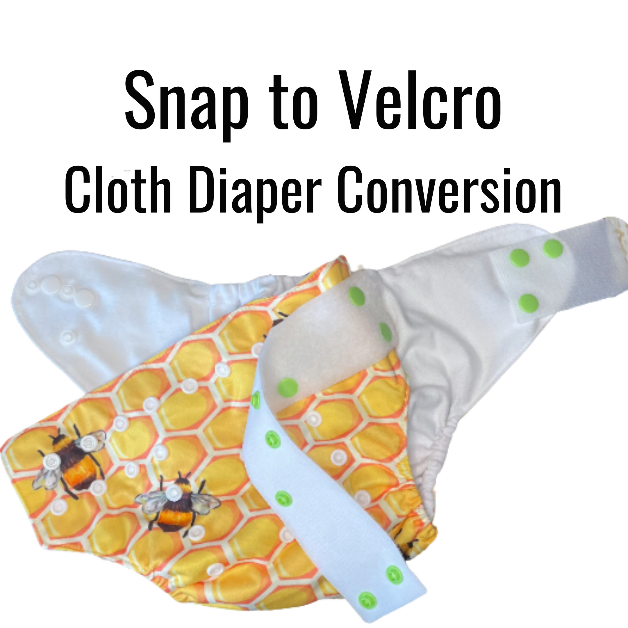 Snap to Black or White Velcro Cloth Diaper Conversion Alva, Mama Koala,  Grovia, Big List of Brands 