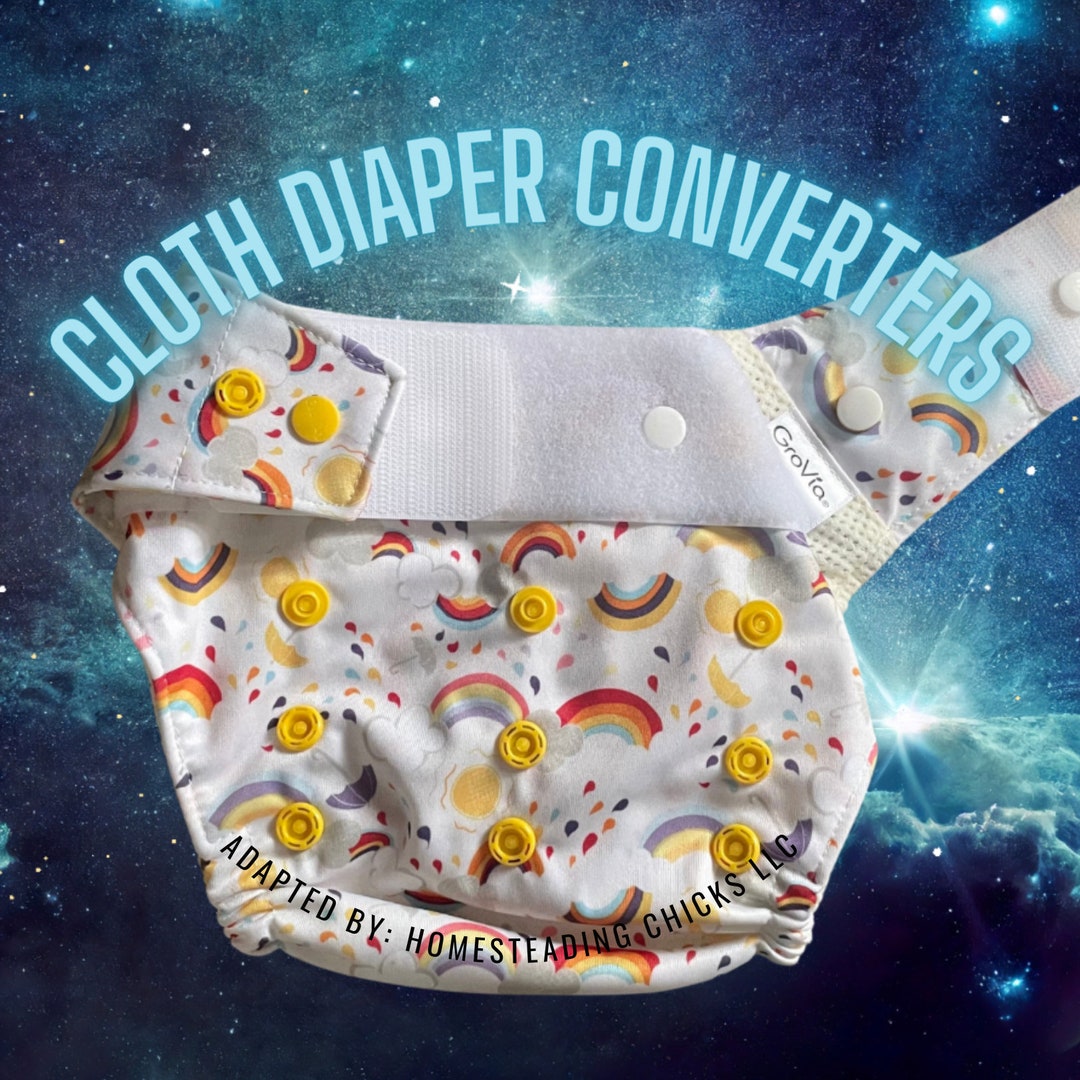 Snap to Black or White Velcro Cloth Diaper Conversion Alva Mama Koala