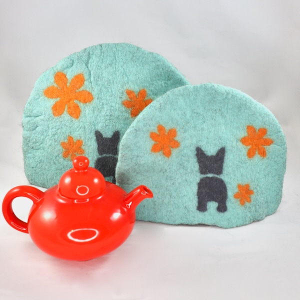 Dog Tea Cozy, Felted Wool Pug Dog Teapot Cosy,