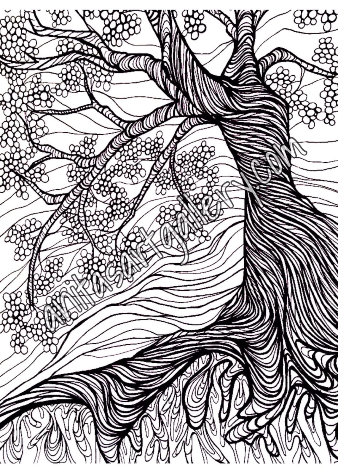Coloring Page: Tree - Etsy
