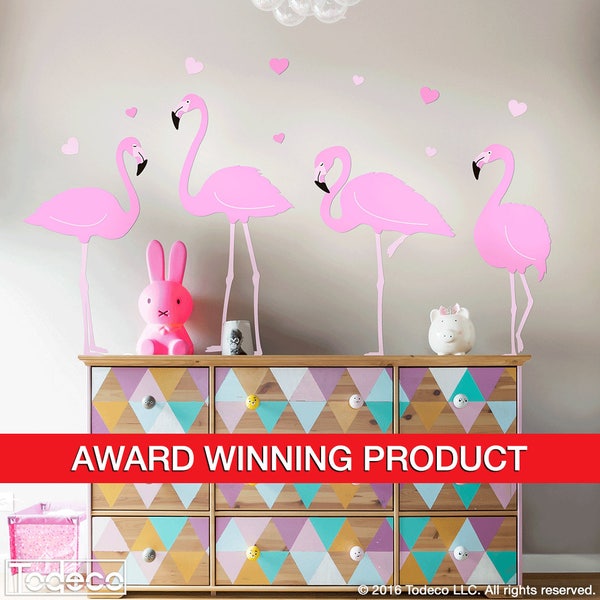Flamingo Wall Decals Etsy