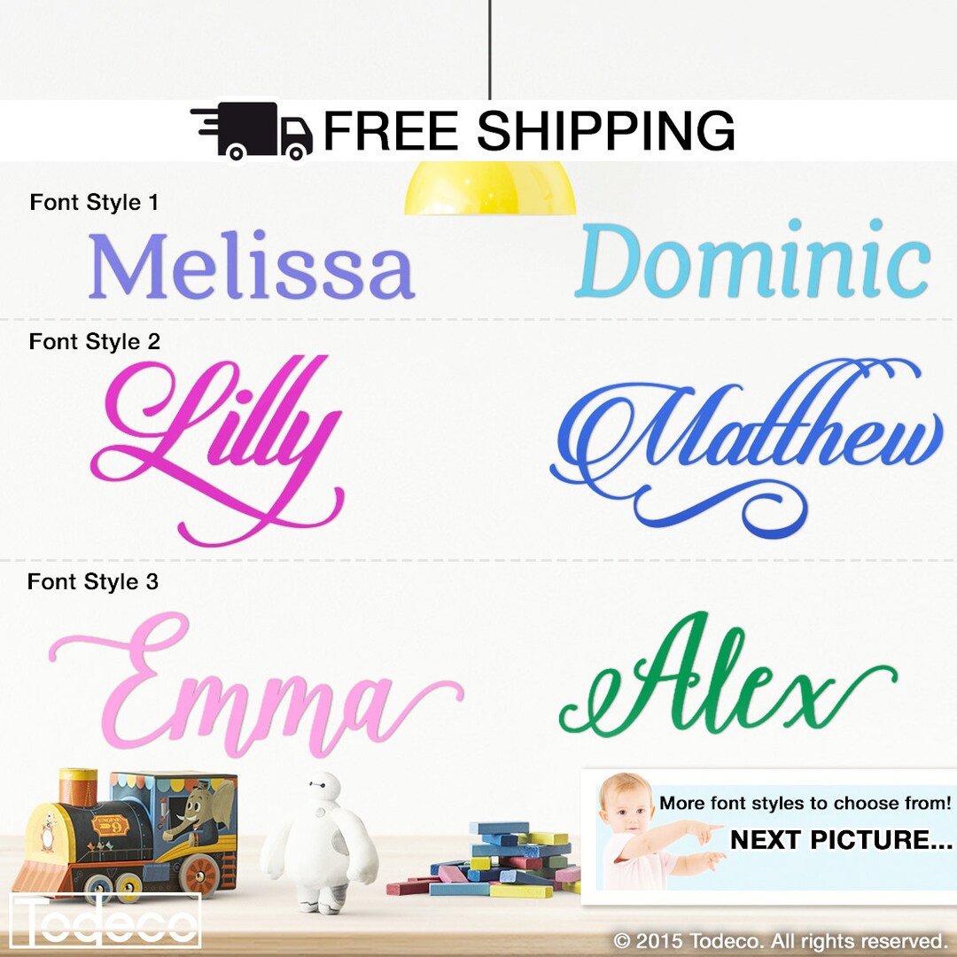 Custom Name Decal, Personalized Childrens Wall Decal, Lettering Nursery