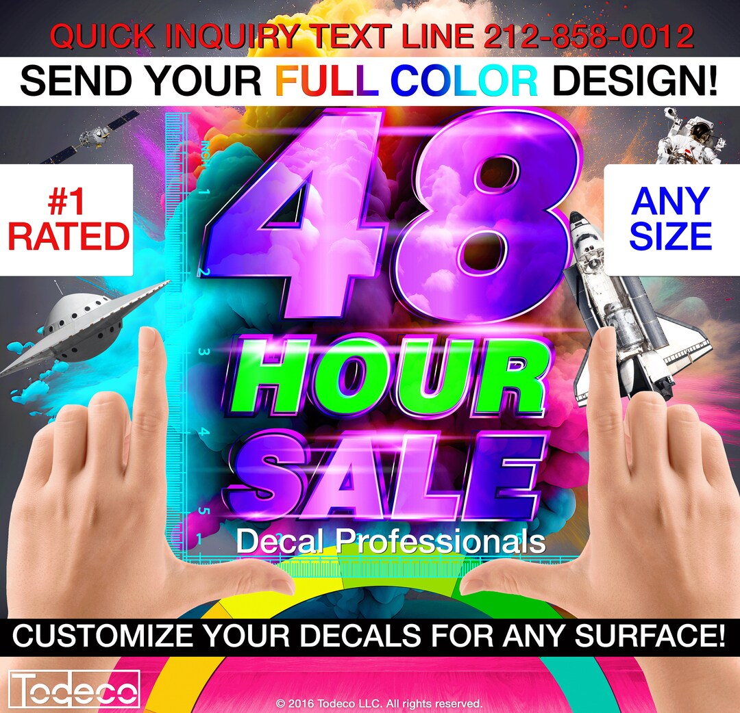 Multicolor Wall Decal, Custom Full Color Decal, Custom Color Decal, Custom Printed Decal, Create