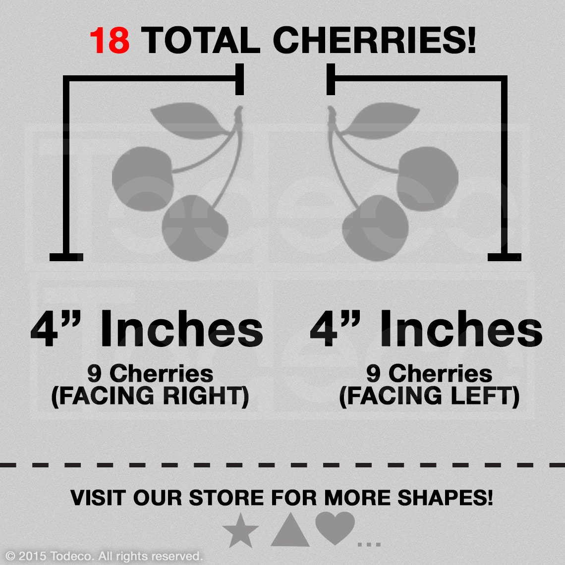 Cherries Wall Decal Vinyl Stickers Cherry Decals Sticker for Etsy