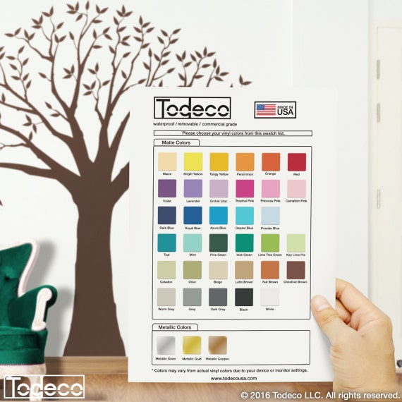wall decal color samples color guide swatches try before you buy | etsy
