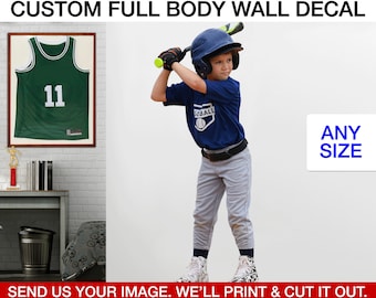 Calcomanía de pared con foto personalizada de tamaño natural: recorte de cuerpo entero reposicionable