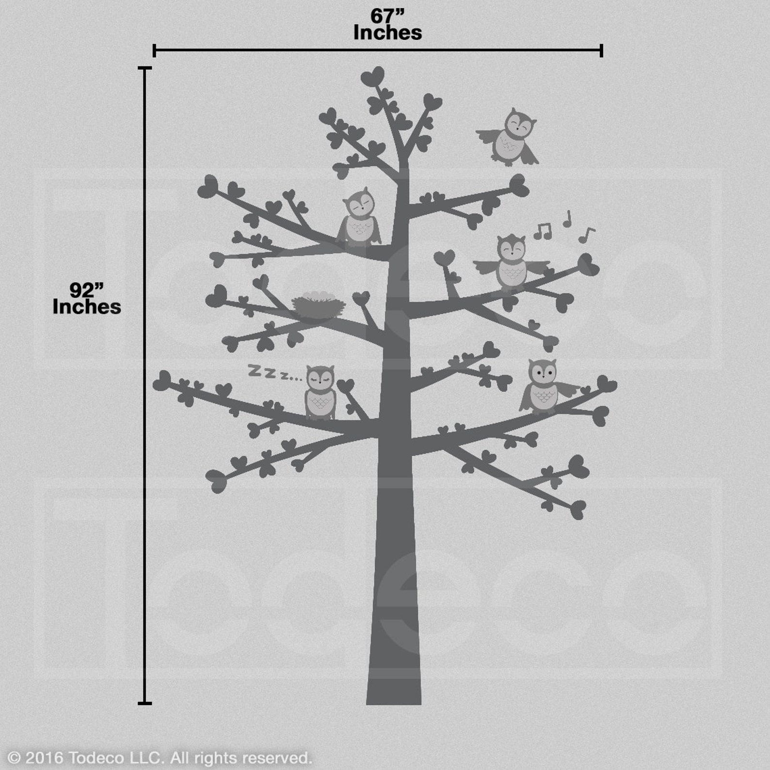 Tree Wall Decal Owls Tree Decal Owl Tree Wall Decal Nursery Etsy