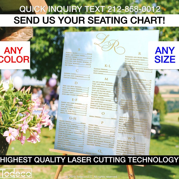 Wedding Seating Chart Static Cling, Wedding Guest List Static Cling, Wedding Guest List Vinyl Decal, Find Your Seat, Please Be Seated Vinyl