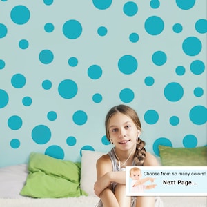 Mixed Polka Dots Wall Decal Vinyl Stickers - Polka Dot Decal For Kids Room / Baby Nursery Polka Dot Shapes Decal Wall Art Polka Dot Stickers