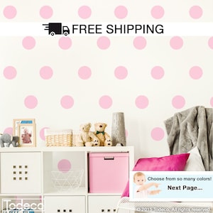 Polka Dot Wall Decal Vinyl Stickers - Polka Dots Shapes Decal For Kids Room / Baby Nursery Wall Art Polka Dot Stickers - A Todeco Product