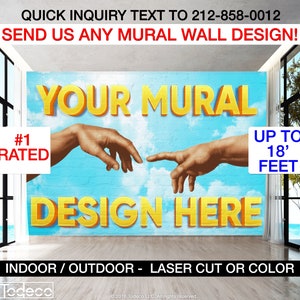 Custom Mural, Removable Repositionable Mural, Peel and Stick Mural, Fabric Wall Covering, Custom Wall Mural, Reusable Mural, Large Mural