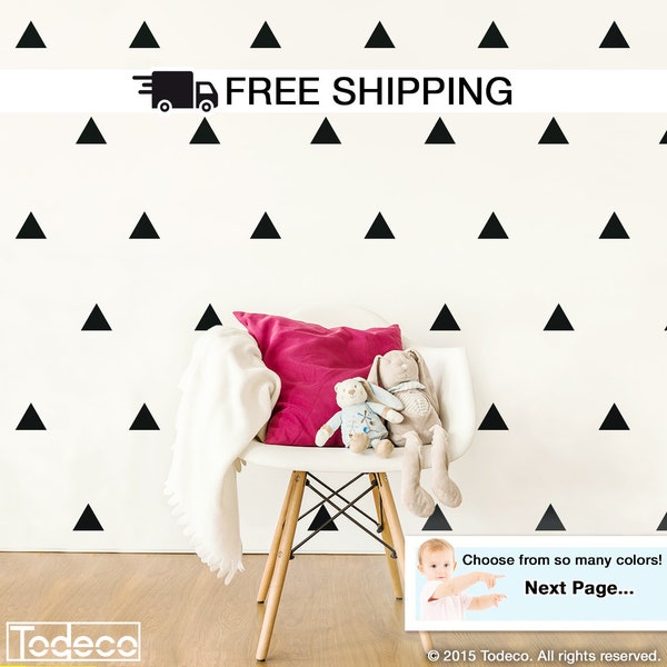 Triangles Wall Decal Stickers, Triangle Decals for Kids Room, Baby Nursery Wall Decals, Triangle Wall Stickers, Wall Decals - By Todeco