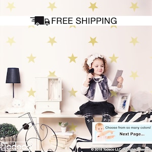 Stars Wall Decal, Stars Wall Stickers, Stars Decal, Star Baby Nursery Wall Decals, Star Decals, Gold Star Decals, Silver Wall Decal - Todeco