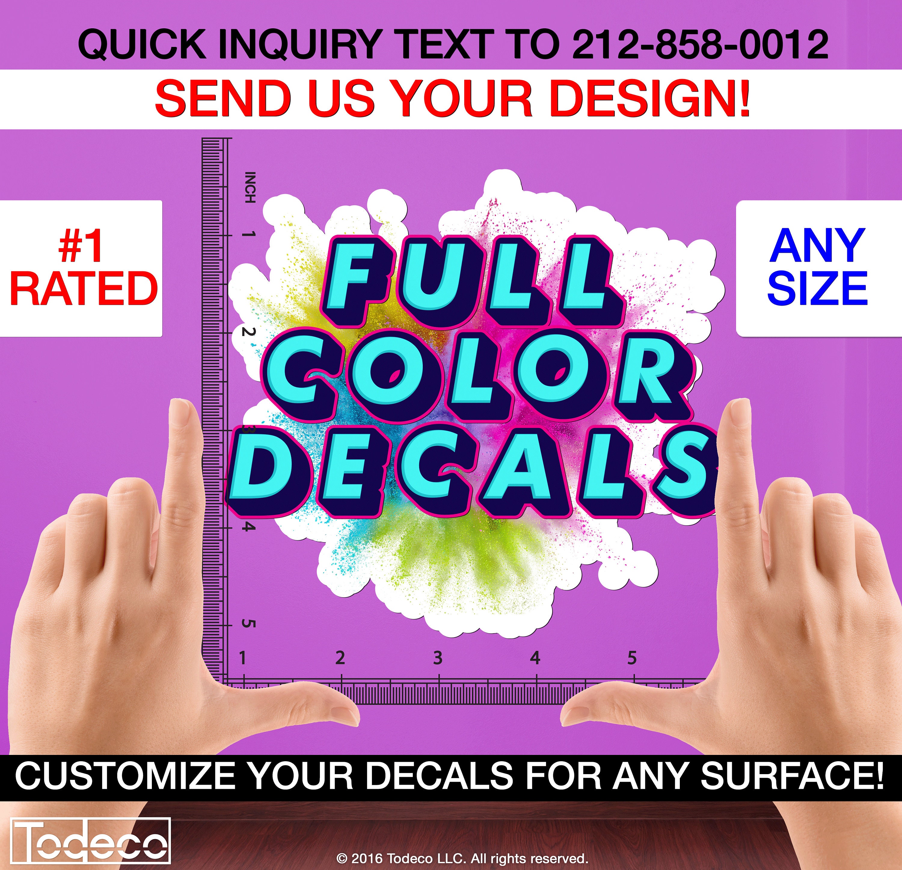 Full Color Custom Decal Color Decal Multicolor Custom Wall Etsy