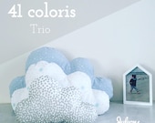 Trio of pillows of clouds in sizes S, M and L and 40 colors to choose from for the rooms of small and large