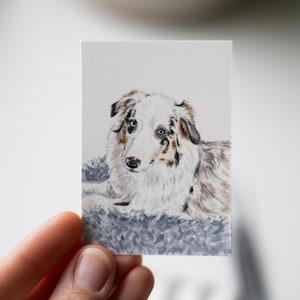 Custom Miniature Pet Portrait, mini watercolor portrait, Hand-Painted Dog Portrait, 2,5x3,5 inches Watercolor Painting, Pet Memorial