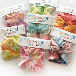 Tie Dye Groovy Babe Retro Bride Scrunchie, Dazed Engaged Austin Bachelorette Hangover Kit Tie Dye 70s Birthday, Two Groovy One party favor