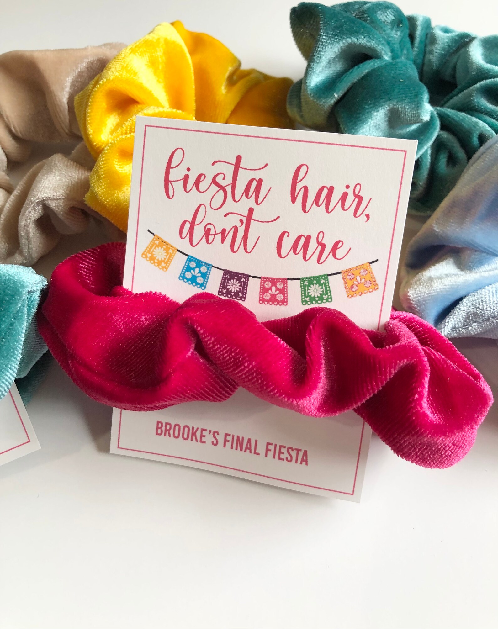 Fiesta Hair Don't Care Scrunchie Hair Tie Favor Final Etsy
