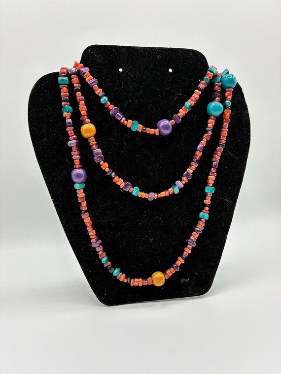 Vintage, Beaded, Layered, Necklace with Barrel Clasp.