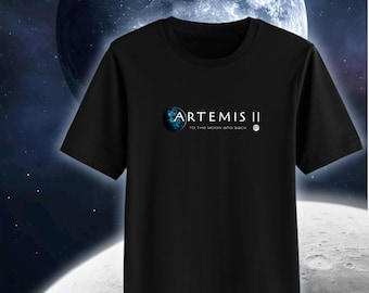 Koszulka z logo ARTEMIS II | Koszulka z misją kosmiczną NASA, projekt eksploracji Księżyca