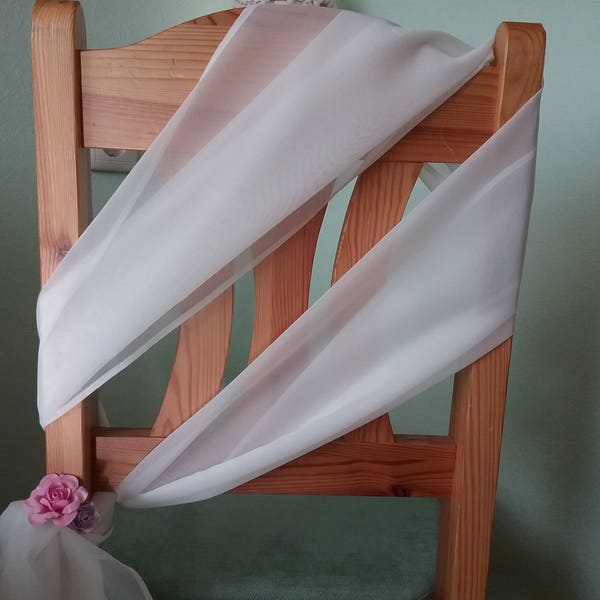 Wedding chair decor, white veil decor for party and wedding, chair veil for wedding decor, birthday table decoration eu