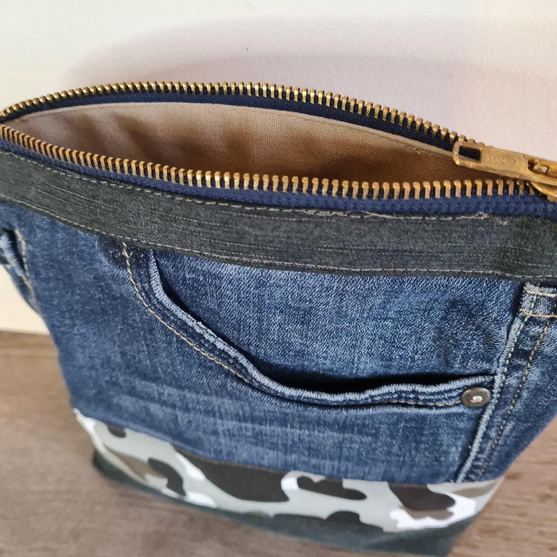 Jeans Purse Makeup Bag Military Style Jeans Pouch of Recycled Etsy