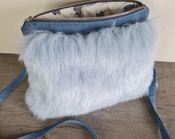 Bolso bandolera de piel sintética para vaqueros de color azul, bolso bandolera pequeño de piel sintética para vaqueros, bolso de piel sintética para vaqueros con correa para vaqueros, regalo UE