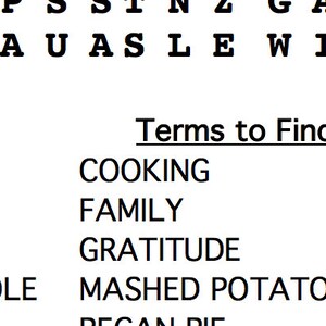Printable Thanksgiving Word Search Puzzle for Hostess Gift | Etsy