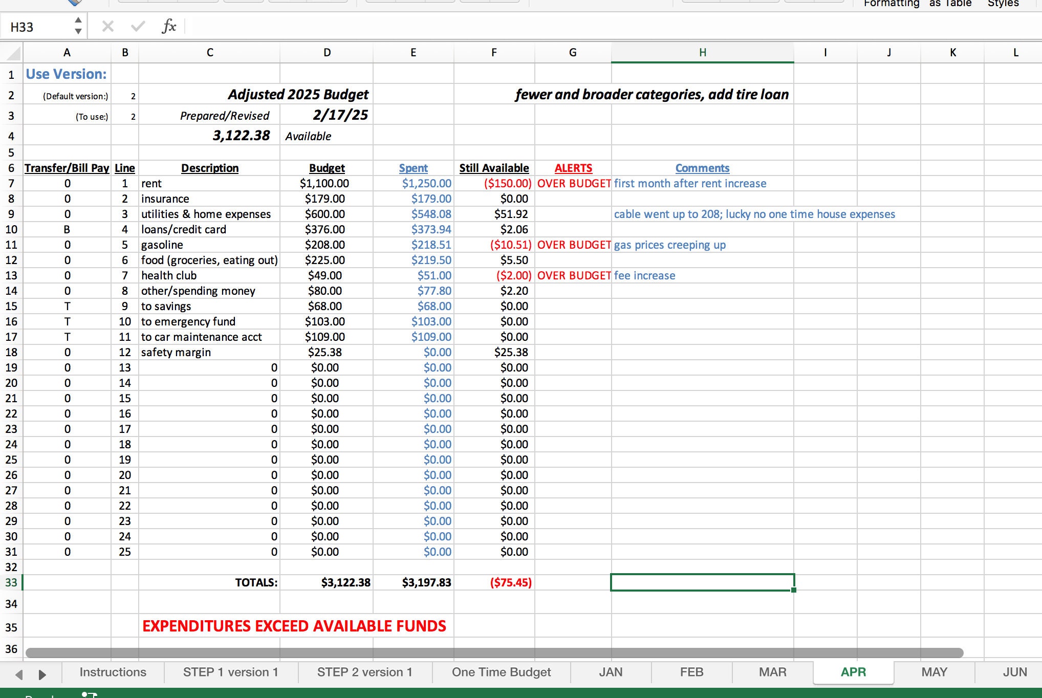 Basic Personal Budgeting Spreadsheet - Etsy