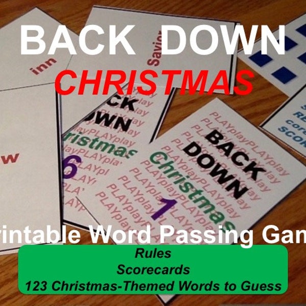 Printable Christmas Word Passing Game, 4 to 8 players, Age 8 to Adult, with Nihil Obstat / Imprimatur