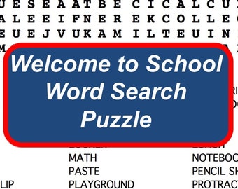 Back to School Word Search Puzzle