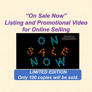 以下が含まれることがあります： カラフルな文字で「On Sale Now」と書かれた黒い背景。文字は小さなハート、星、稲妻で構成されています。「LIMITED EDITION」というテキストは、白い背景に青い文字で書かれています。「Only 100 copies will be sold.」というテキストは、白い背景に黒い文字で書かれています。