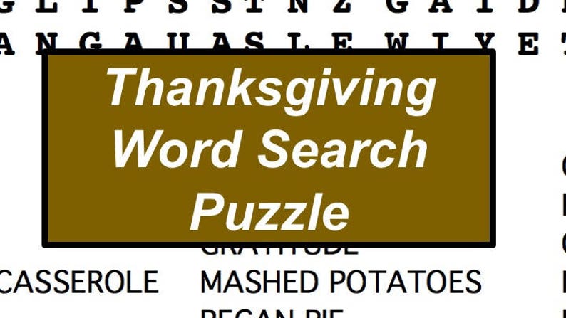 Printable Thanksgiving Term Glimpse Puzzle, Thanksgiving Occasion Match, Hostess Reward for Thanksgiving Evening meal graphic relating to Printable Thanksgiving Word Searches identify Printable Thanksgiving Term Seem Puzzle, Thanksgiving Get together Activity, Hostess Present for Thanksgiving Meal