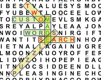 TWO Custom Word Search Puzzles Made to Order with Your Search Terms