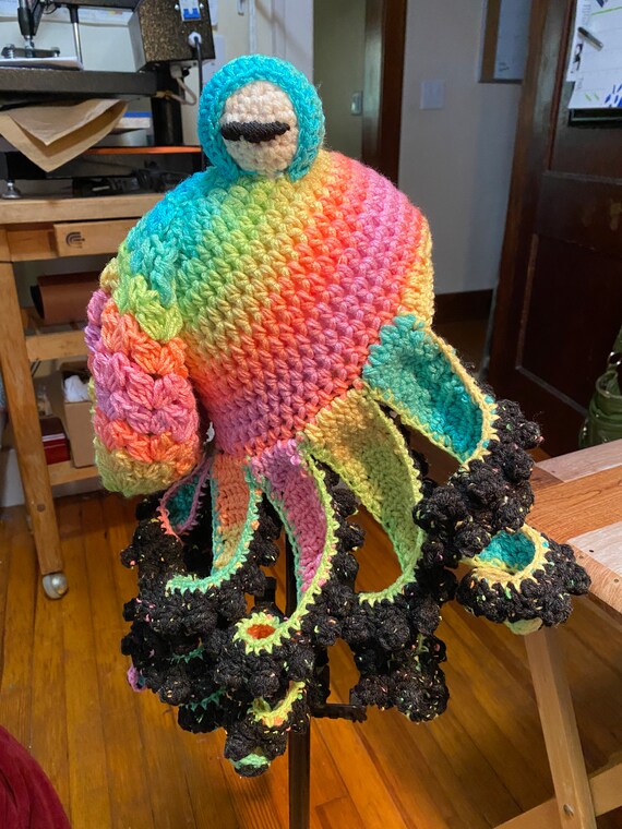 Octopus Crochet Hat Pink Hat Animal Hat 