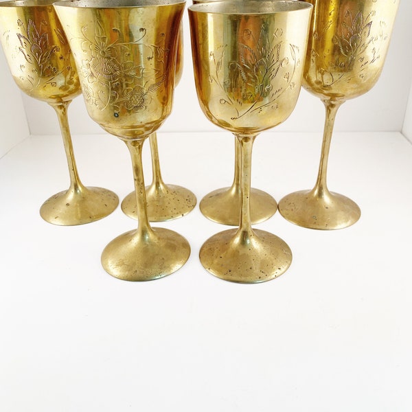 Brass Wine Glasses Etsy