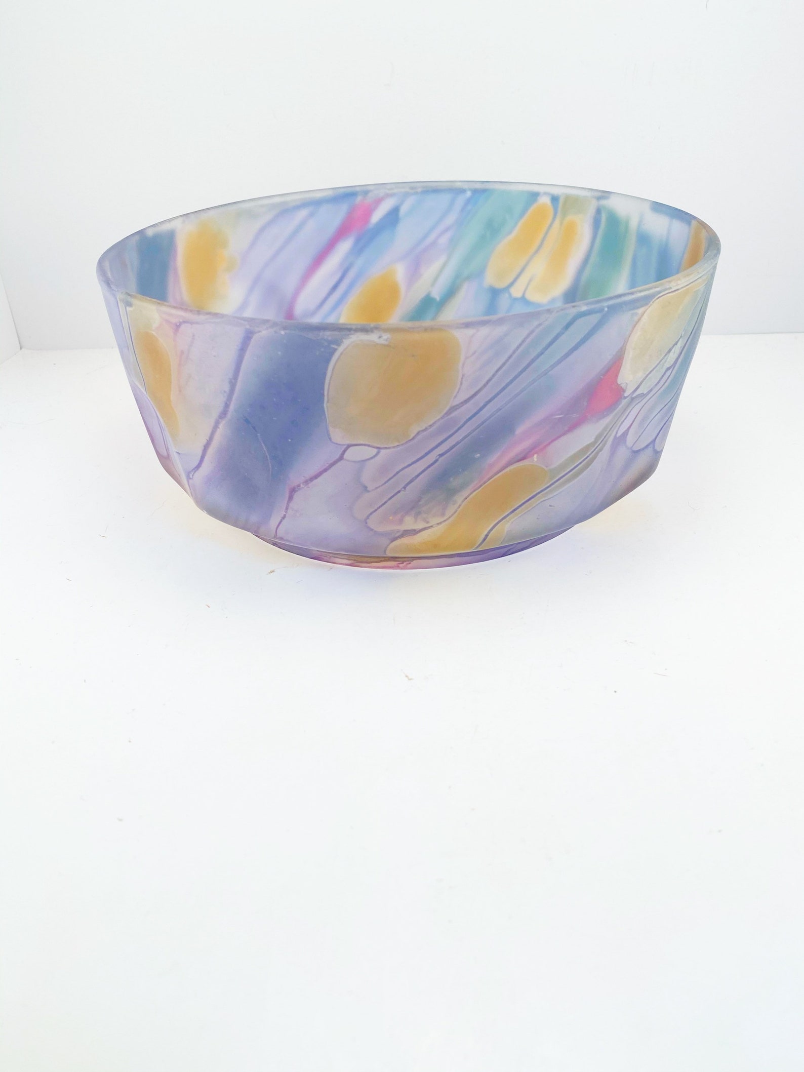 ARCOROC France Frosted Watercolor Glass Bowl Etsy España