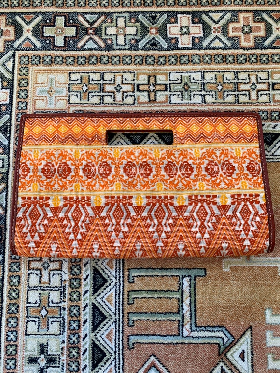 Boho/bohemian vintage embroidered oversized clutch