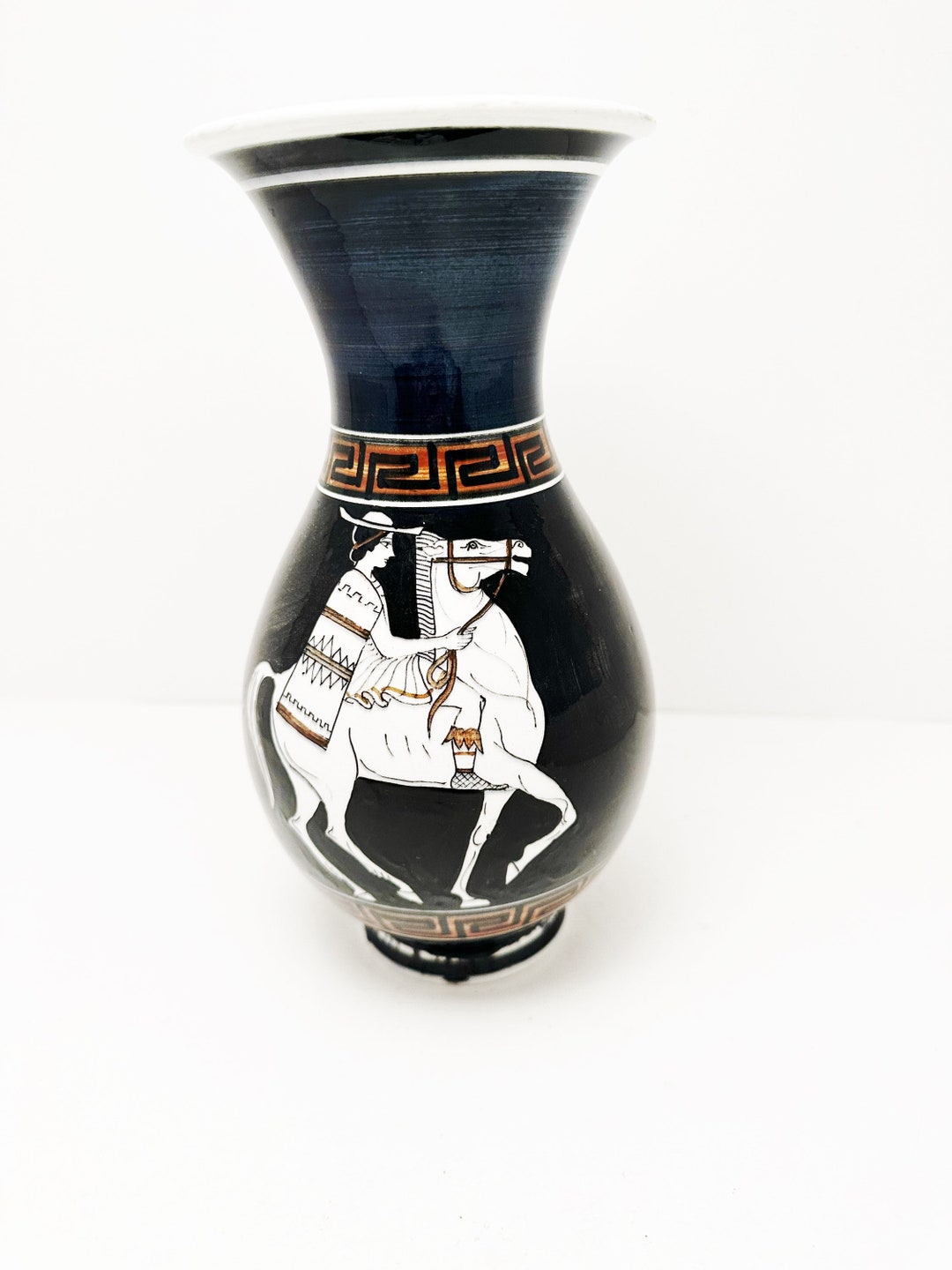Vintage Hand Painted Kutahia Athens Vase Made in Greece Etsy