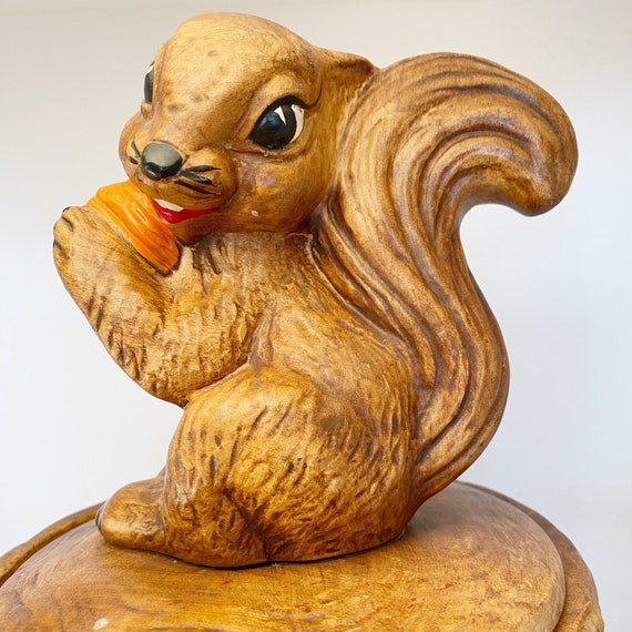 Vintage California Originals Squirrel Tree Stump and Mushroom