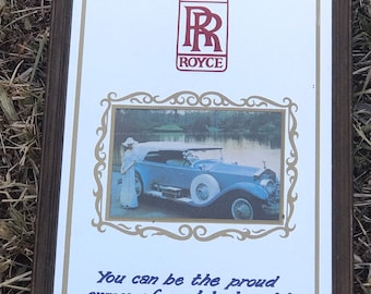Vintage rolls royce promotional, advertising mirror from the 1970s